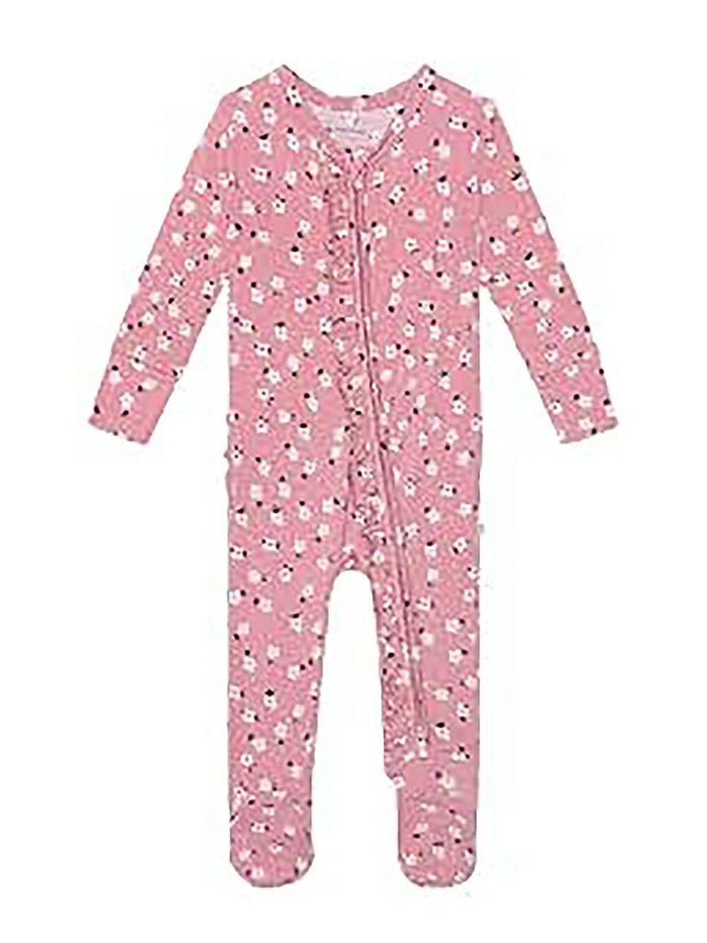NWT ★: Posh Peanut floral ruffled footie, Pink, 0-3 Months